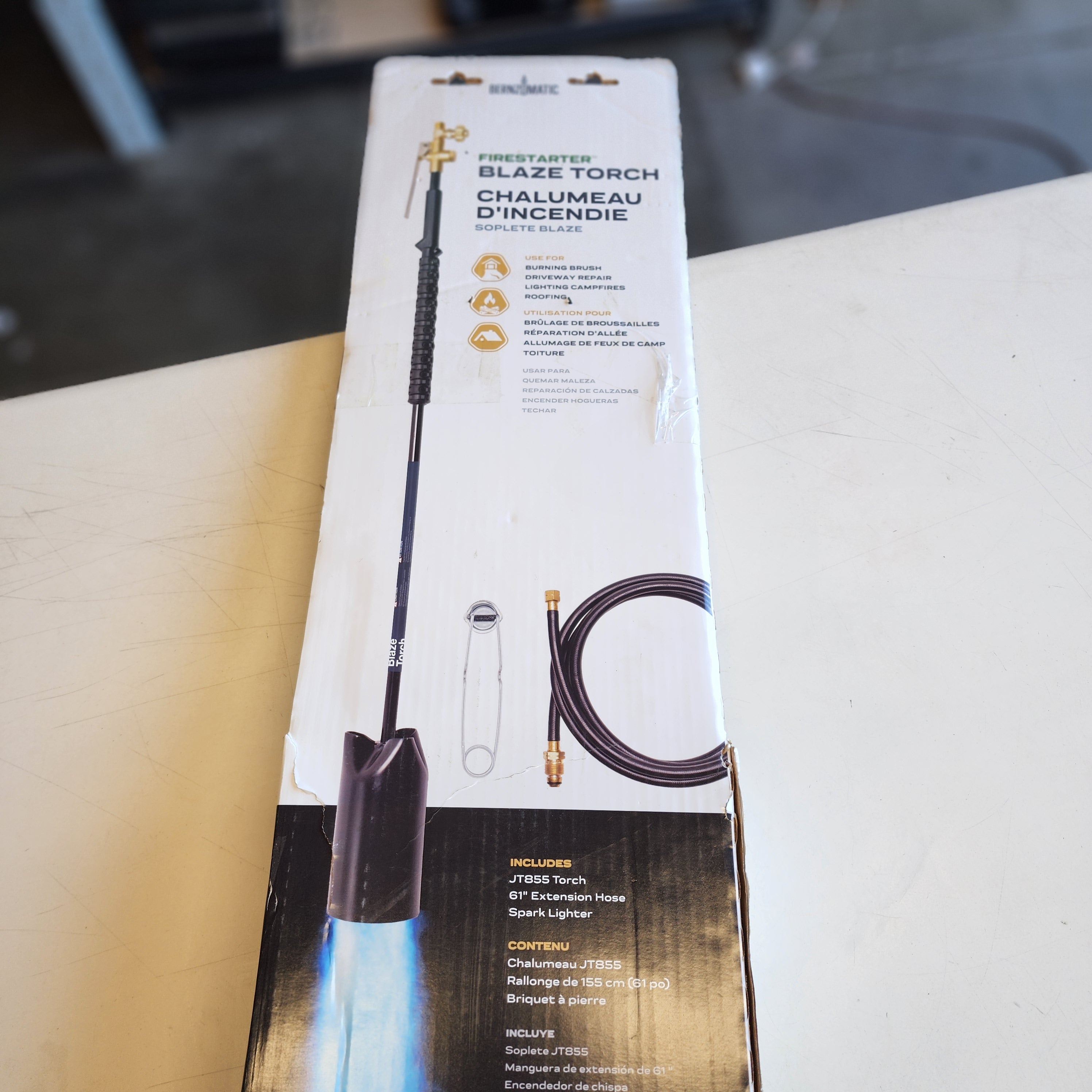 Firestarter Blaze Torch Compatible with 20 lb. Propane Tank with Adjustable Wide Brush Flame and Spark Lighter (MT5500-2) Firestarter Blaze Torch Compatible with 20 lb. Propane Tank with Adjustable Wide Brush Flame and Spark Lighter (MT5500-2)